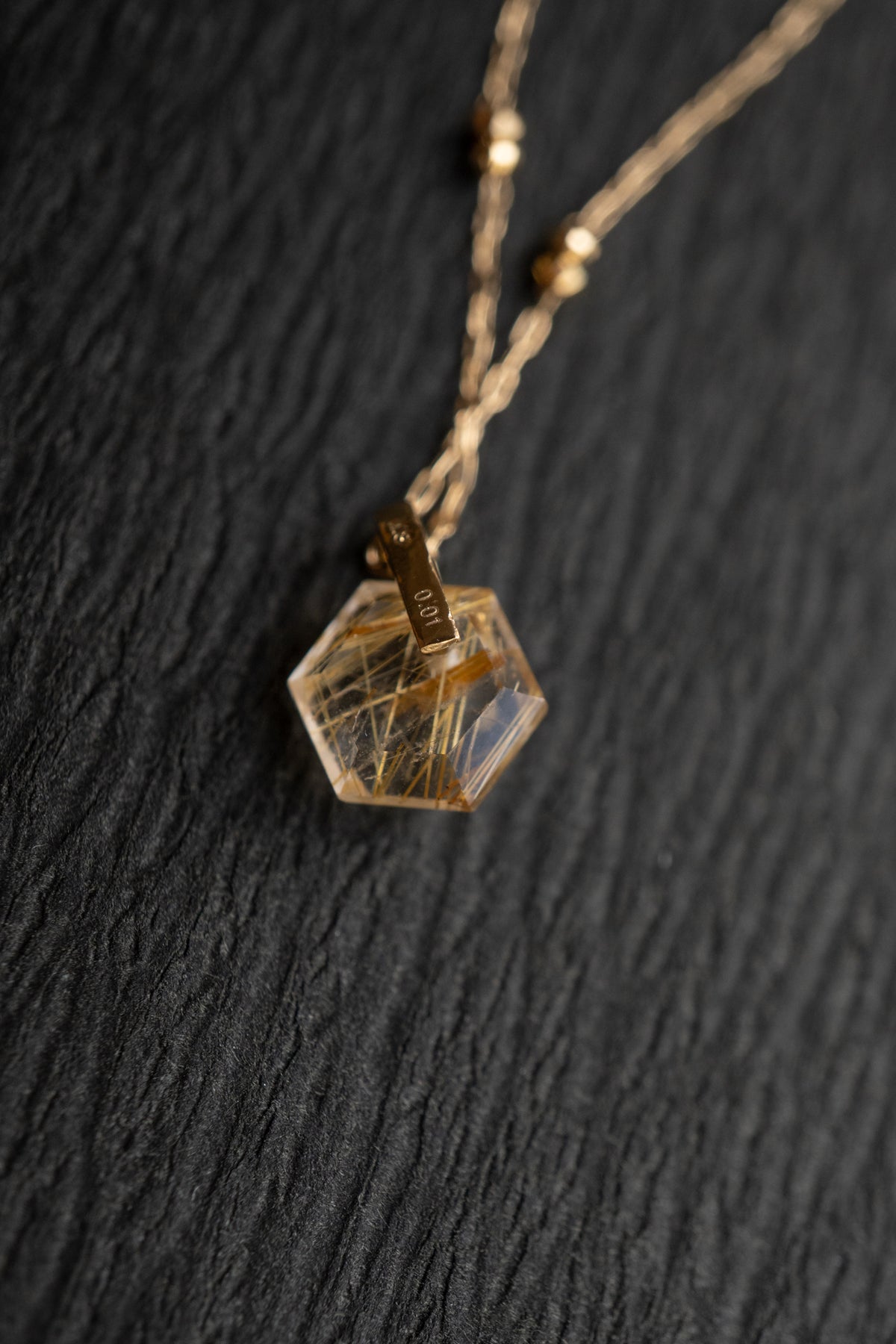 MONAKA jewellery Hibiki Rutile Quartz Pendant Charm Top /K18