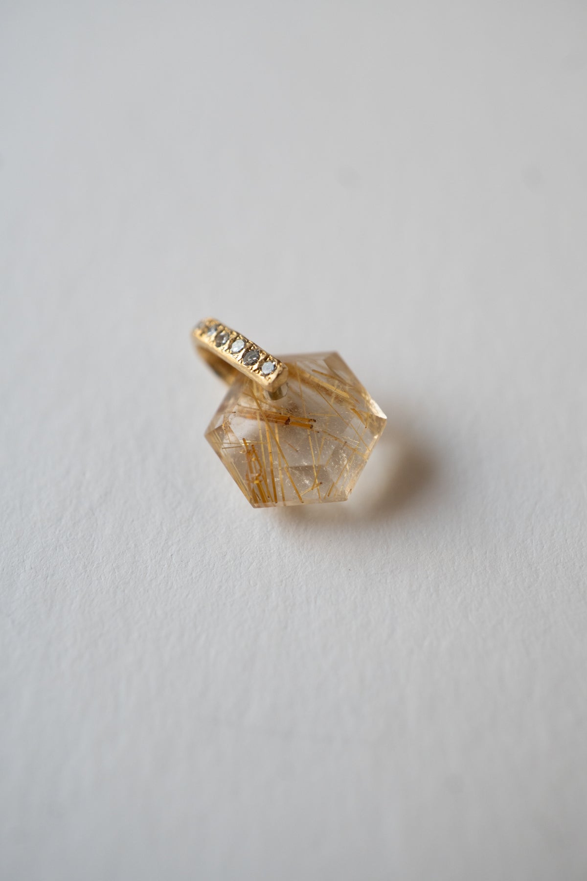 MONAKA jewellery Hibiki Rutile Quartz Pendant Charm Top /K18