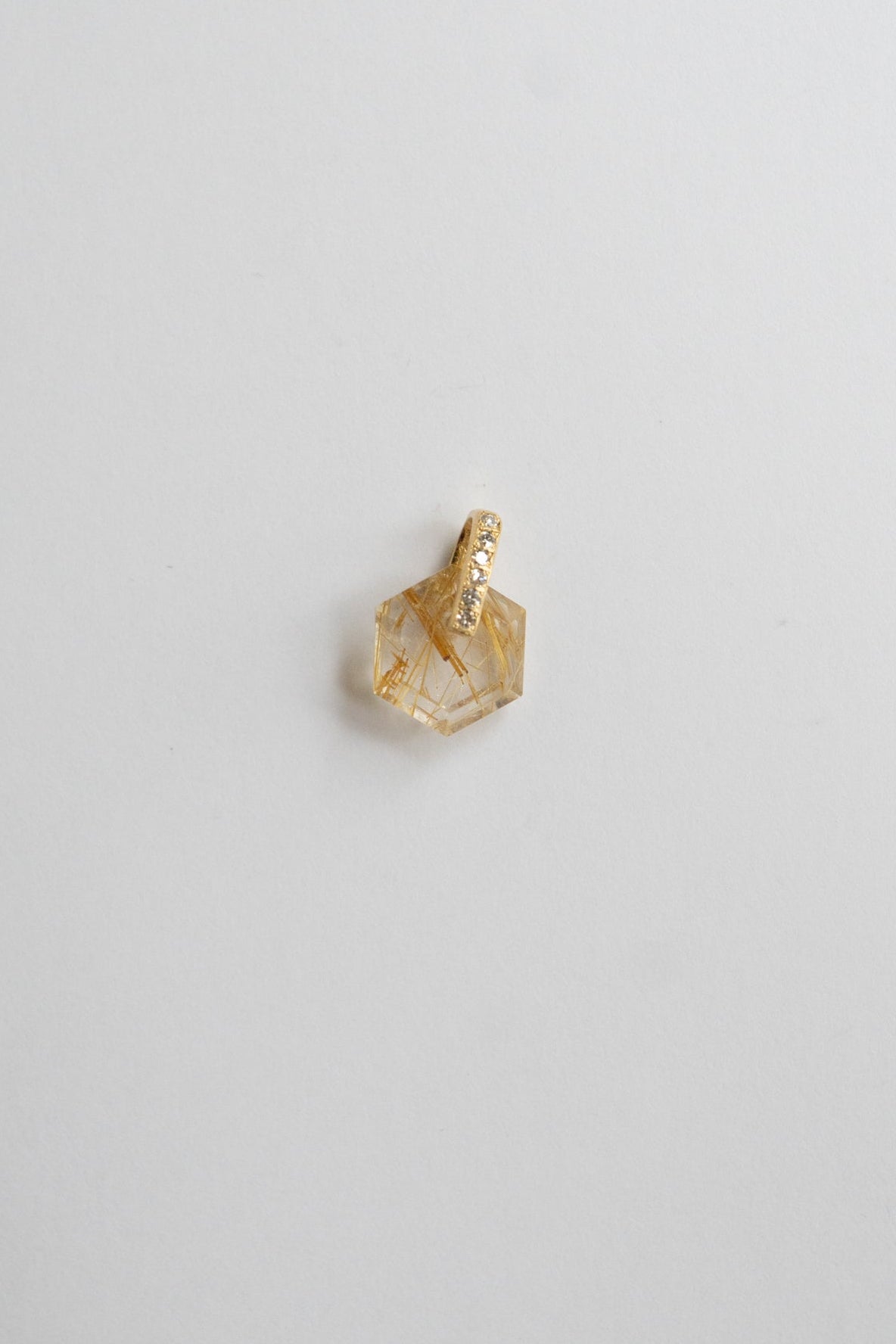MONAKA jewellery Hibiki Rutile Quartz Pendant Charm Top /K18