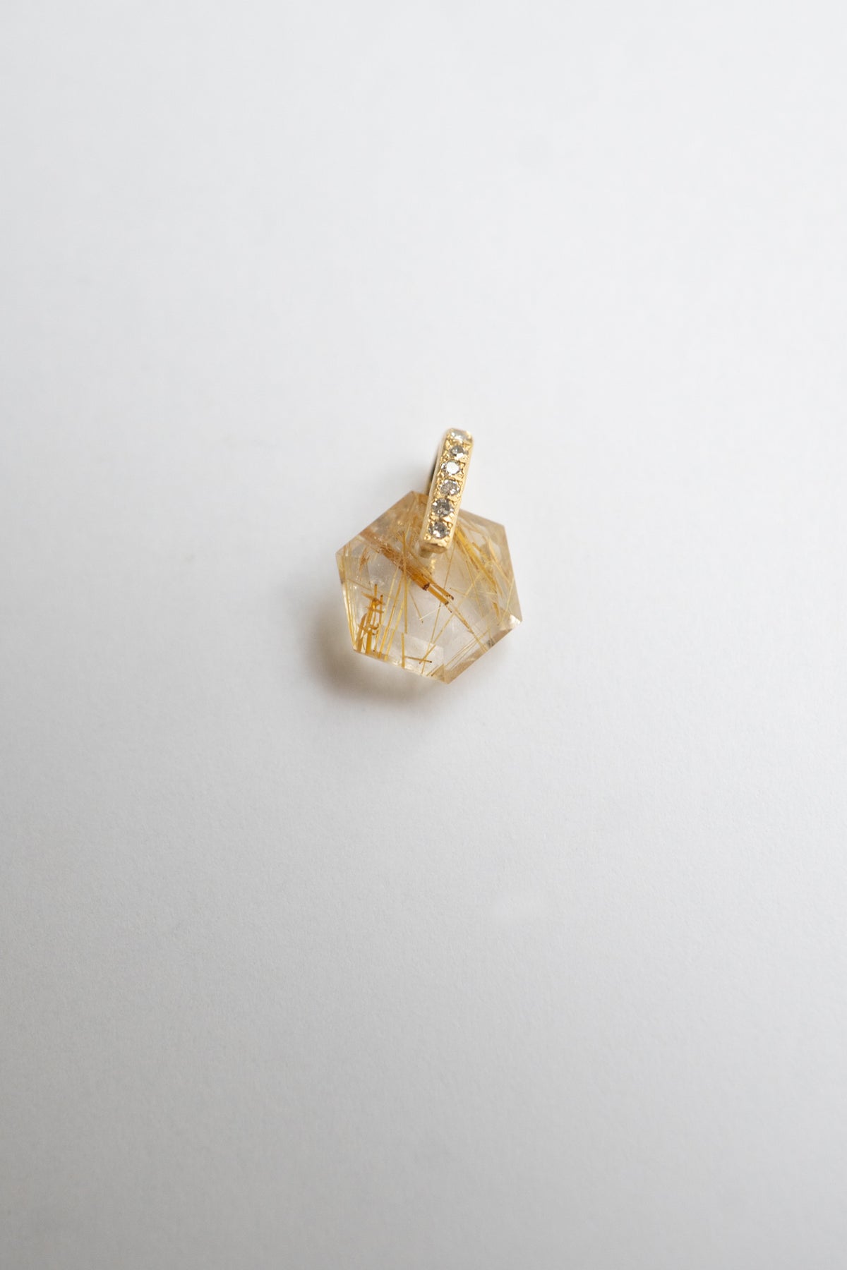 MONAKA jewellery Hibiki Rutile Quartz Pendant Charm Top /K18