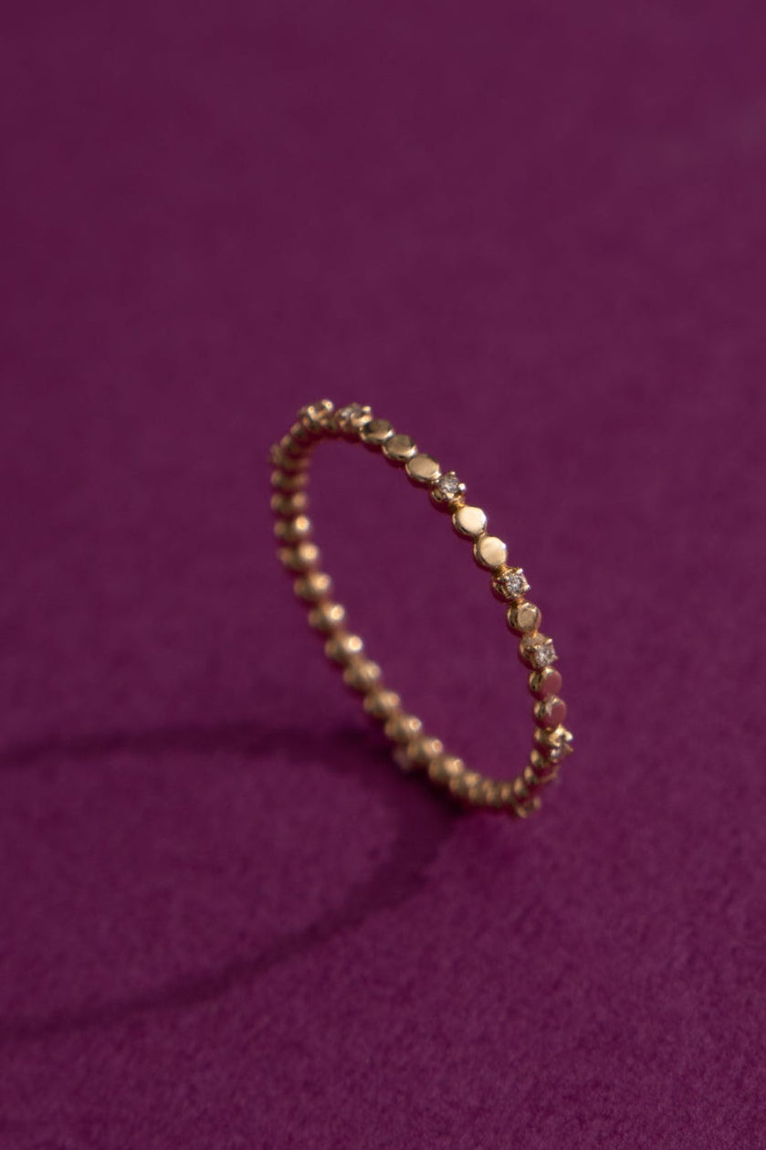bohem Moon Phase Ring with Diamond /K10 - patchouli Exclusive