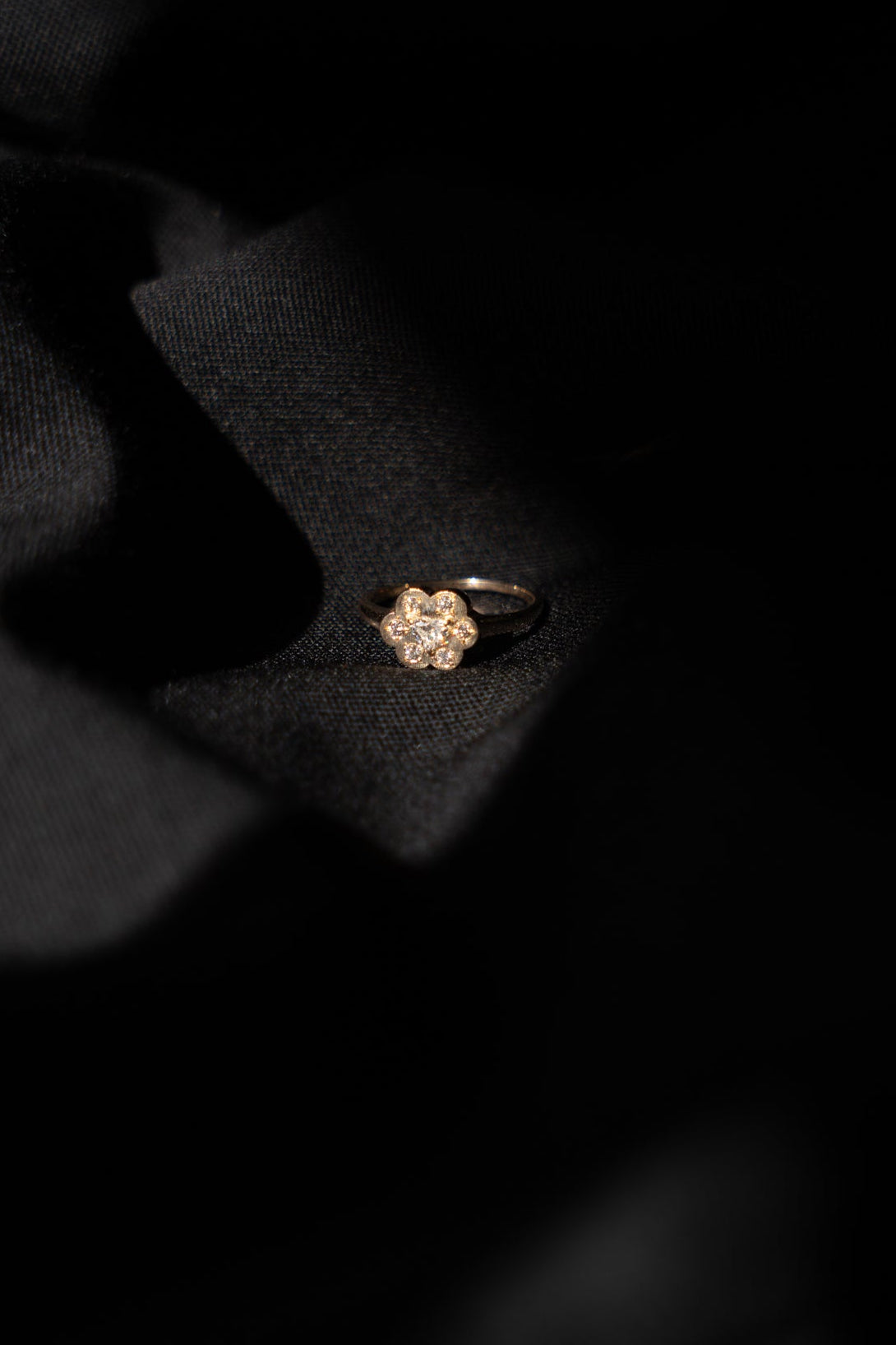 bohem Cotton Flower collection Ring Heart Diamond /K10