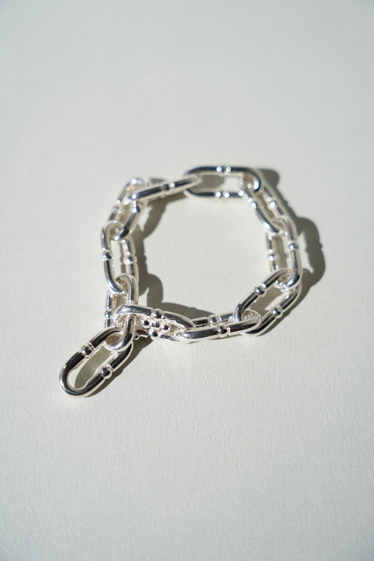 WAKAN SILVER SMITH Breastplate Chain Link Bracelet /Silver