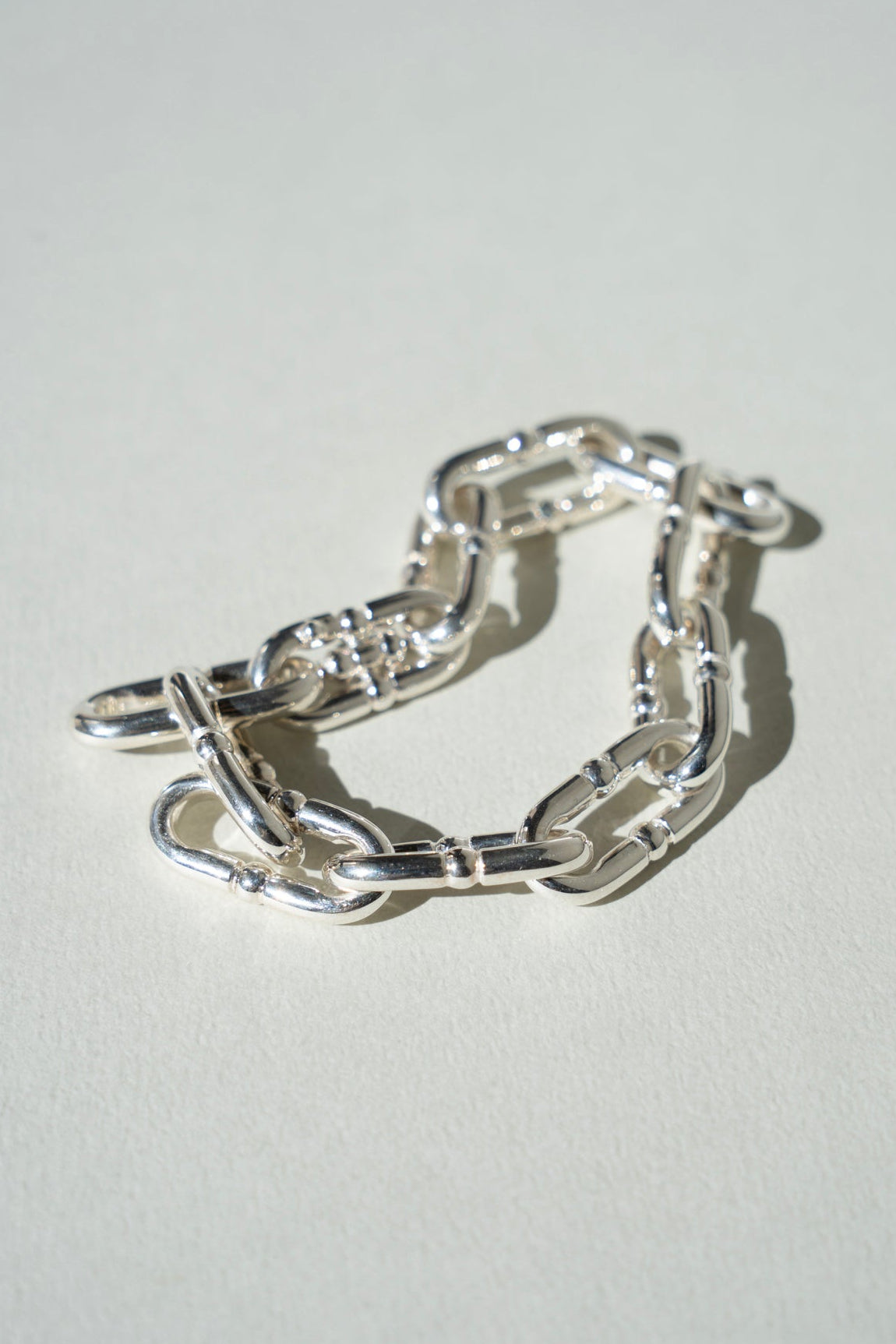 WAKAN SILVER SMITH Breastplate Chain Link Bracelet /Silver