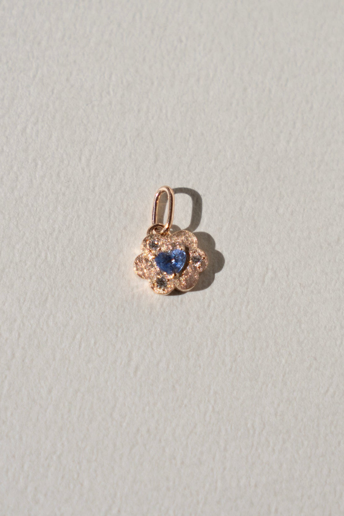 bohem Cotton Flower Charm Top Blue Sapphire /K10