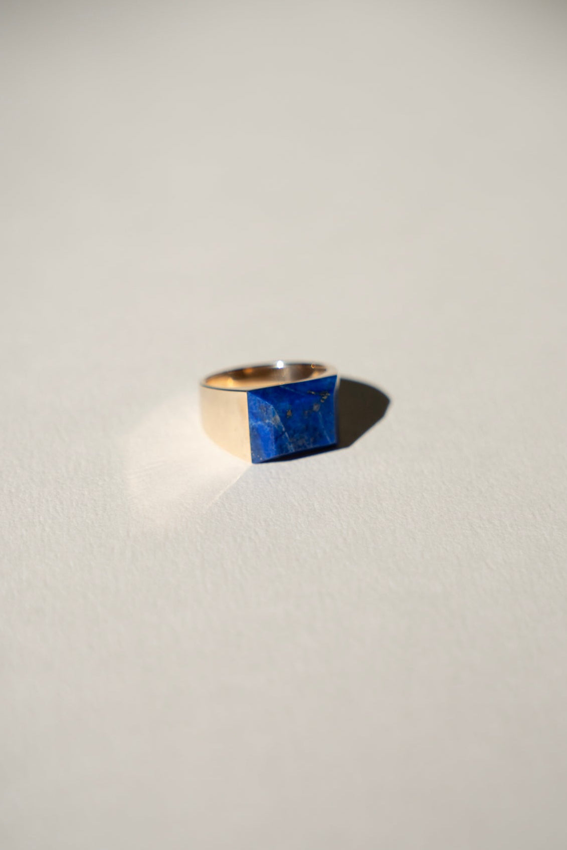 simmon Gem Signet Ring Lapis Lazuli Wide /K10