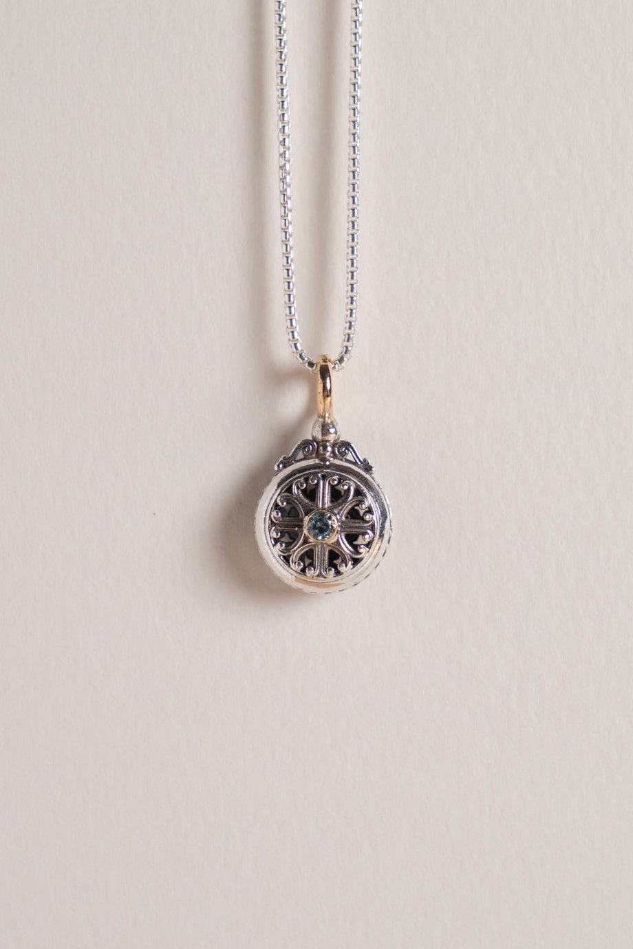 GEROCHRISTO Roxana Round Charm Top Blue Topaz /K18&Silver