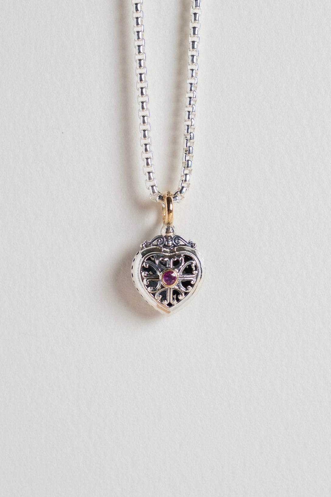 GEROCHRISTO Roxana Heart Charm Top Ruby /K18&Silver