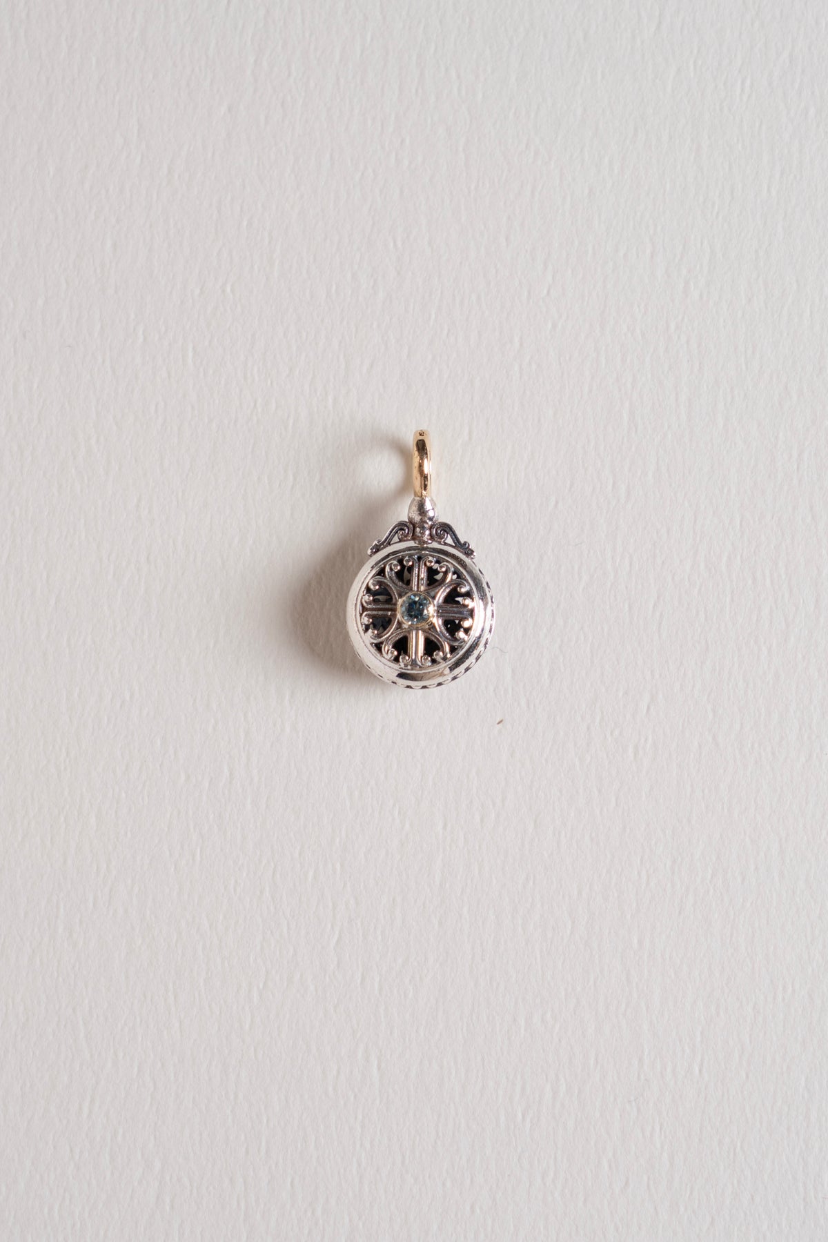 GEROCHRISTO Roxana Round Charm Top Blue Topaz /K18&Silver