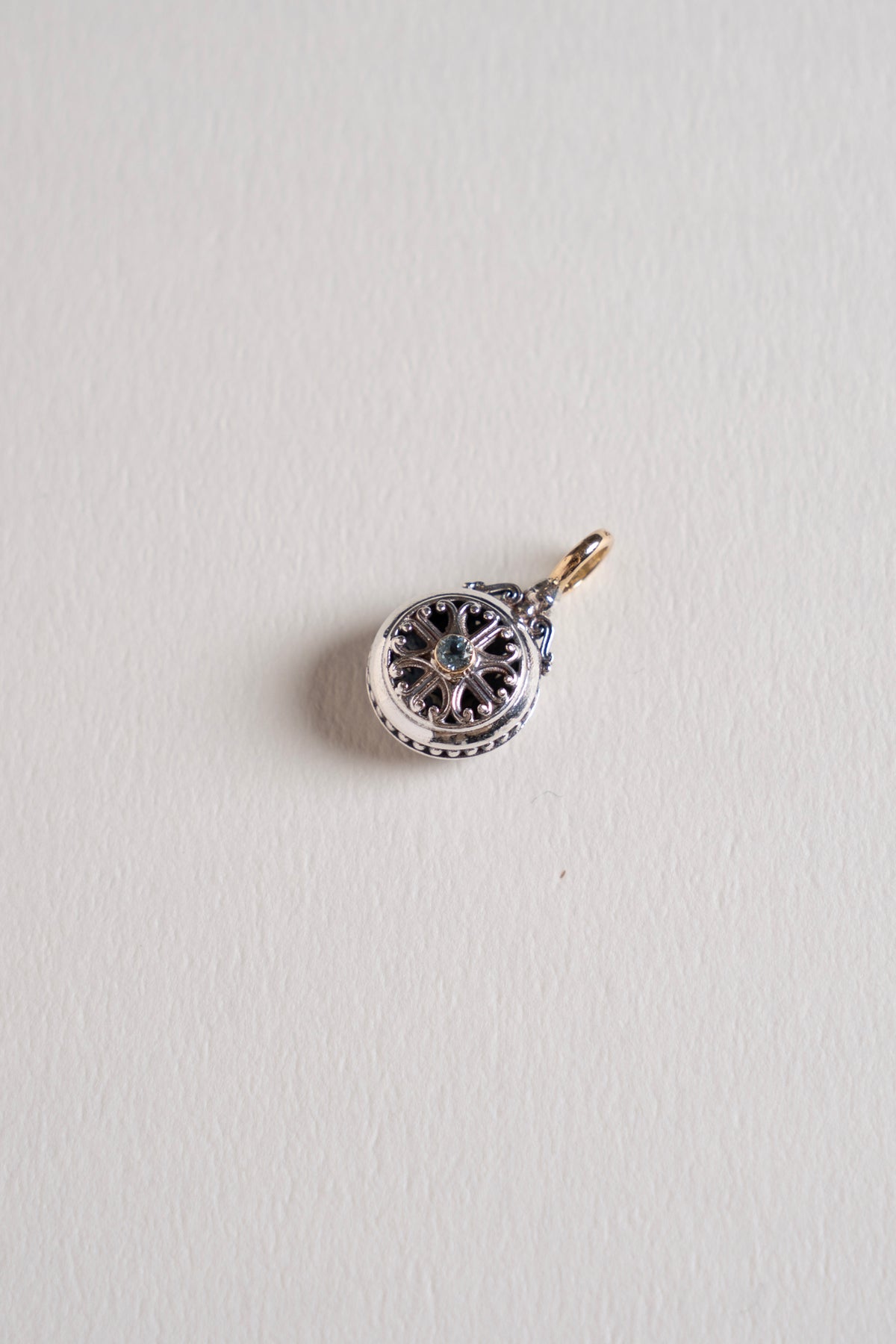 GEROCHRISTO Roxana Round Charm Top Blue Topaz /K18&Silver