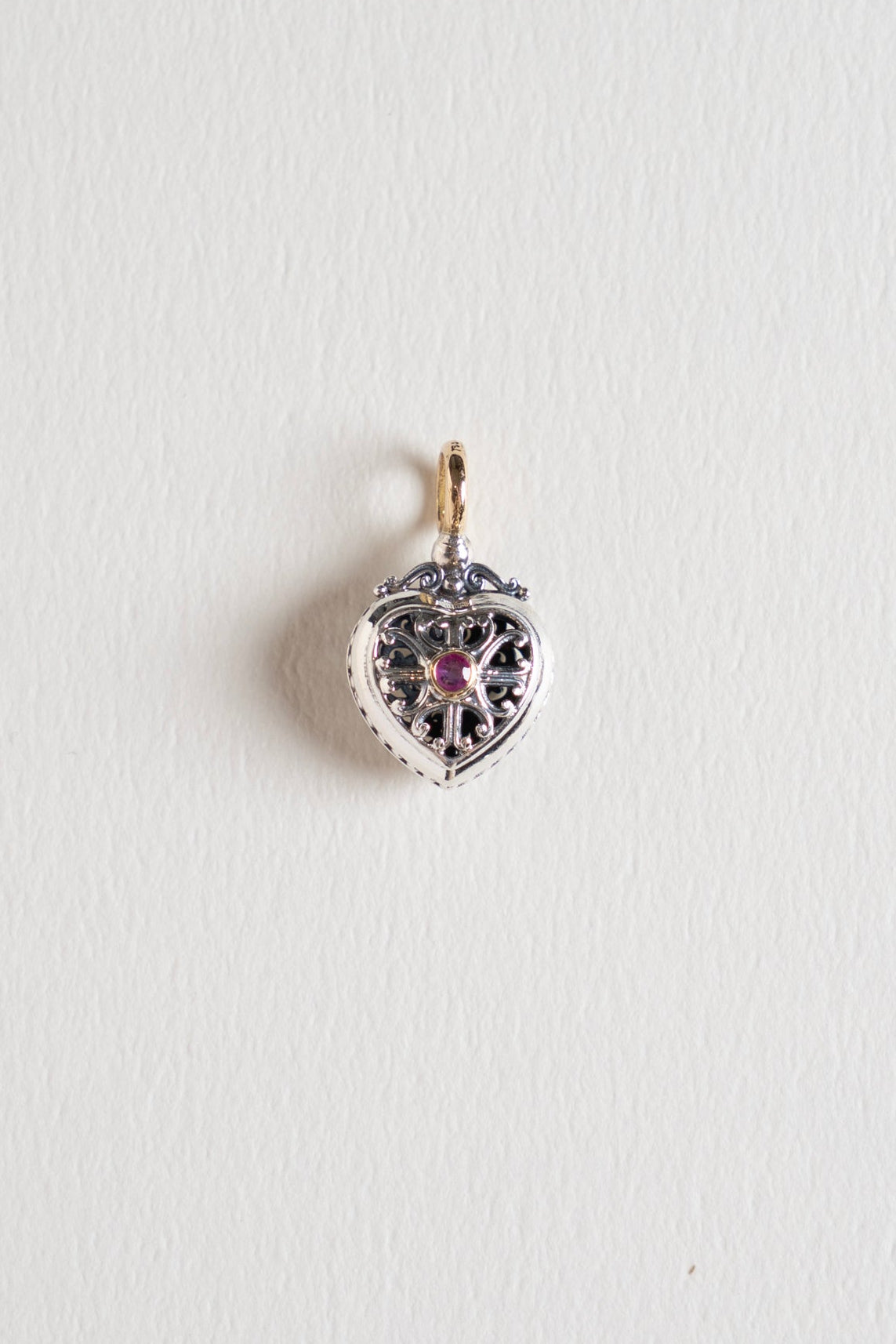 GEROCHRISTO Roxana Heart Charm Top Ruby /K18&Silver