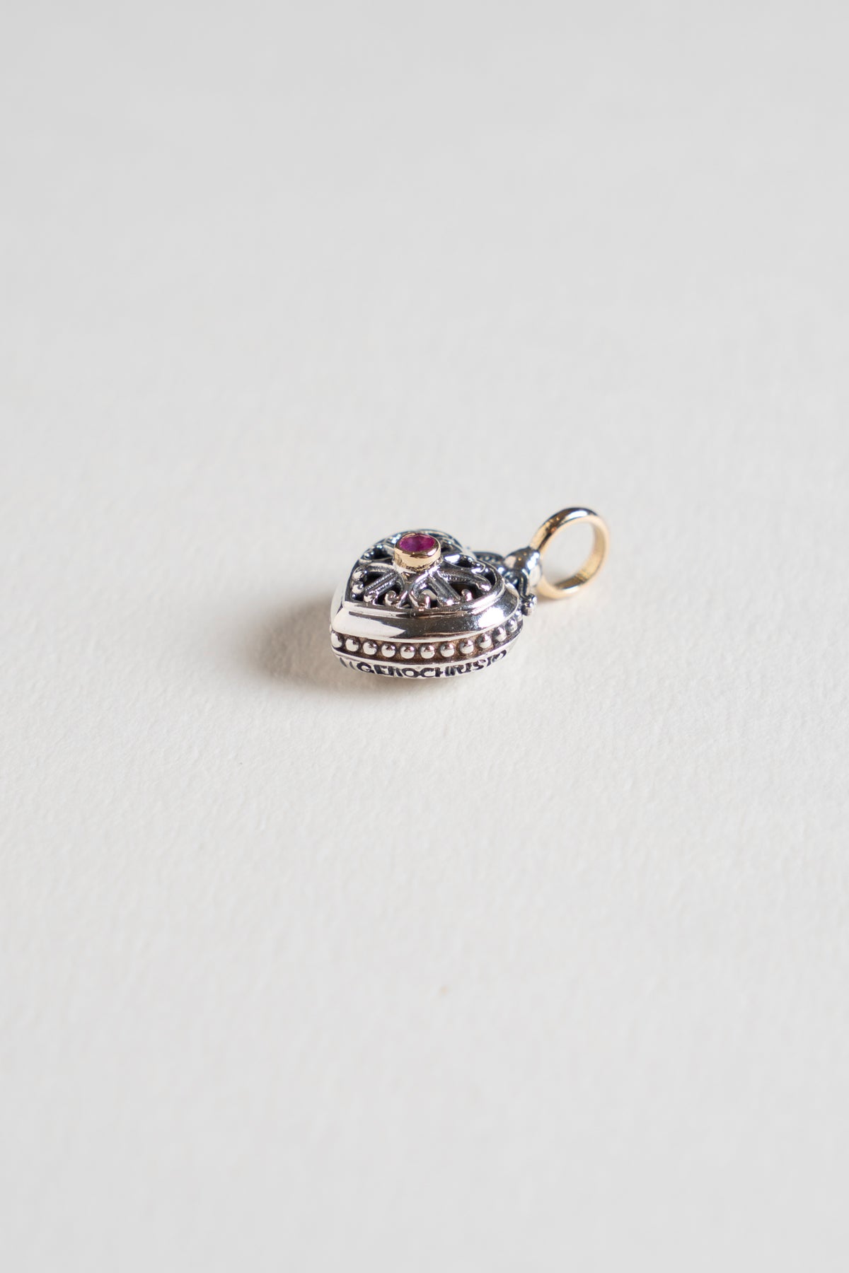 GEROCHRISTO Roxana Heart Charm Top Ruby /K18&Silver