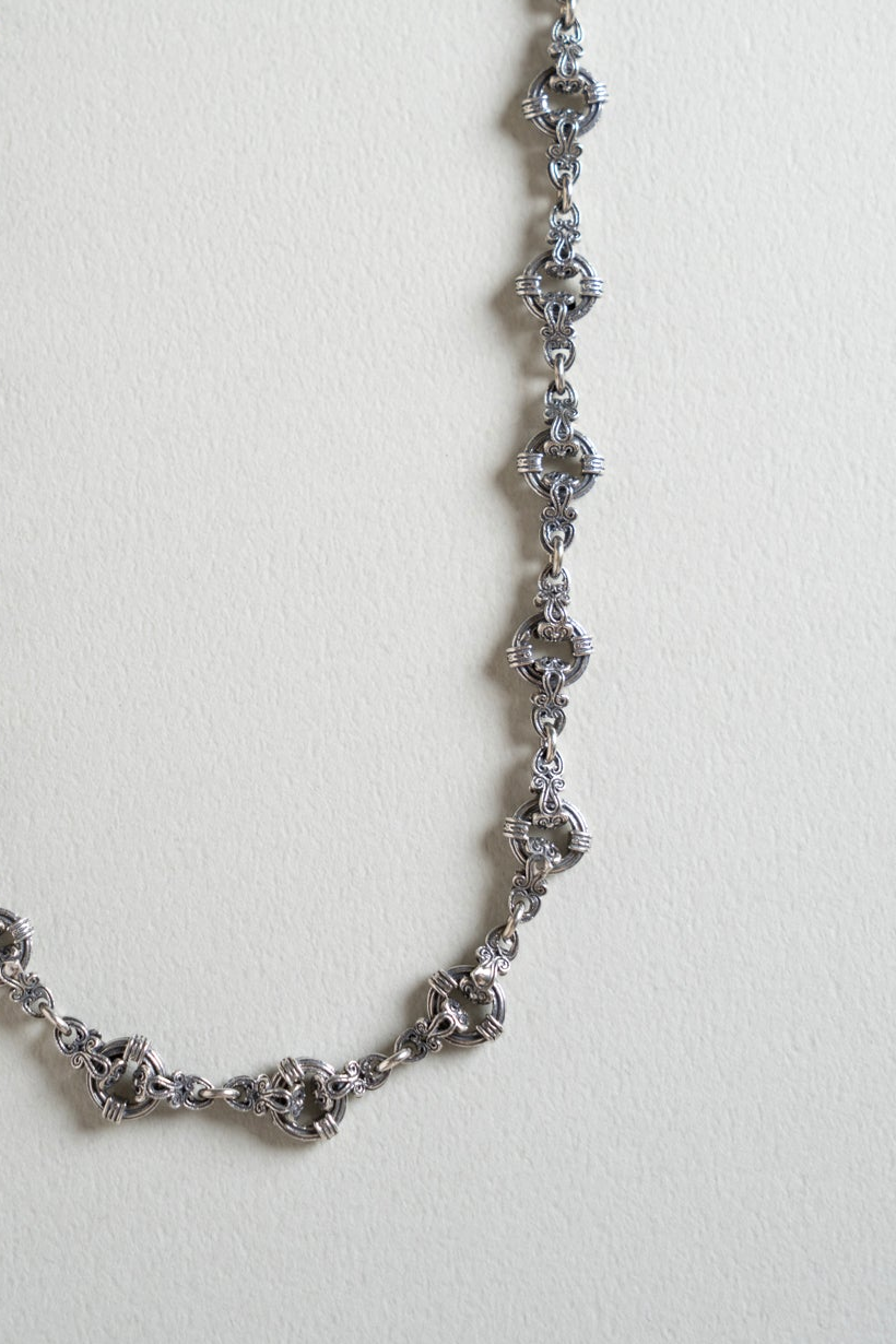 GEROCHRISTO Byzantine Floral Chain Necklace /Silver