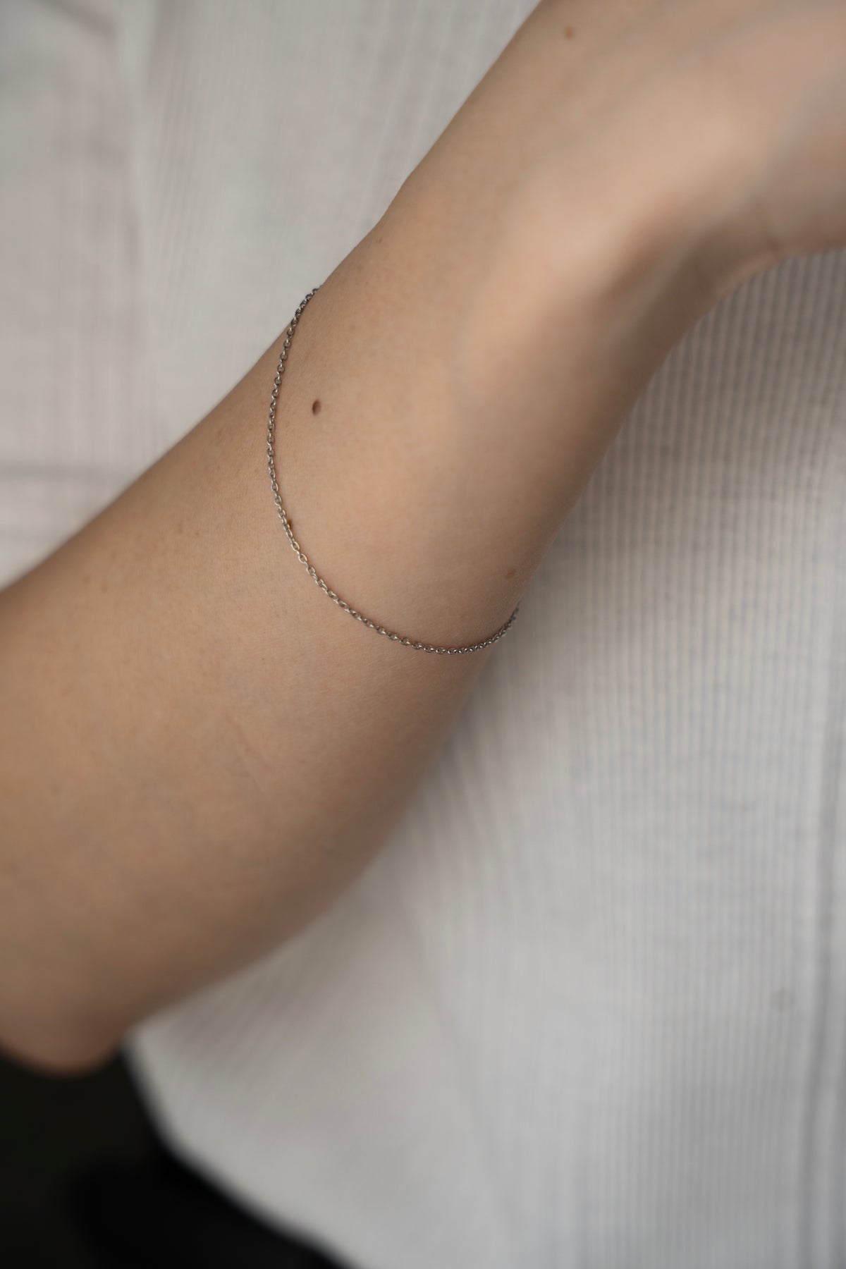 Seta Oval Chain Bracelet /PT850&K18