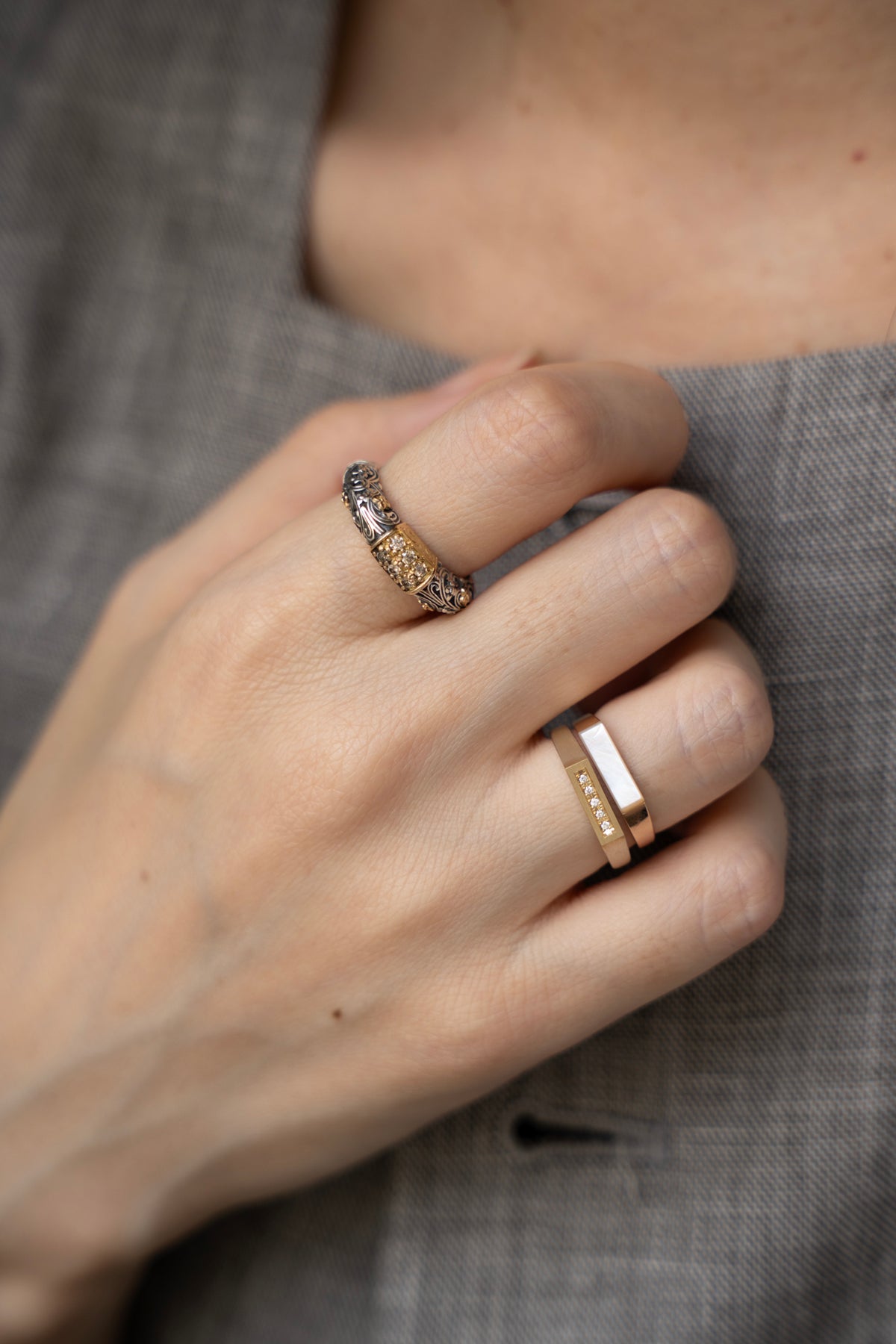 GEROCHRISTO Eden's Garden Ring Brown Diamond /Silver&K18