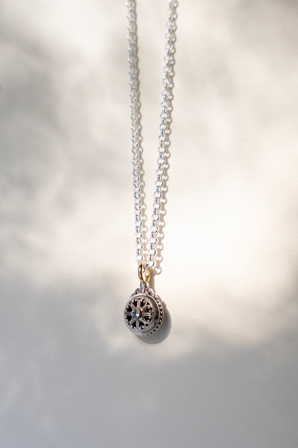 GEROCHRISTO Roxana Round Charm Top Blue Topaz /K18&Silver