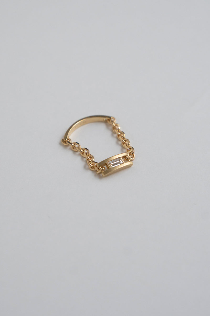 ALLIS Baguette Diamond Chain Ring /K18