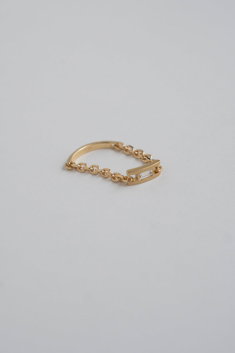 ALLIS Baguette Diamond Chain Ring /K18