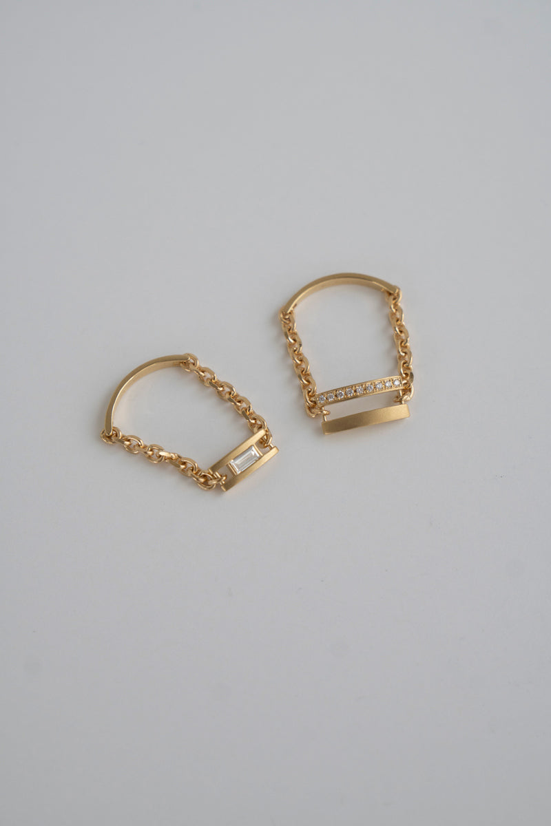 ALLIS Baguette Diamond Chain Ring /K18