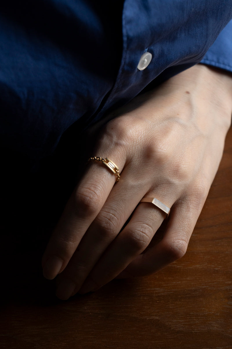 ALLIS Baguette Diamond Chain Ring /K18
