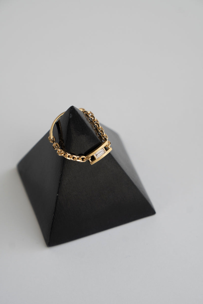 ALLIS Baguette Diamond Chain Ring /K18