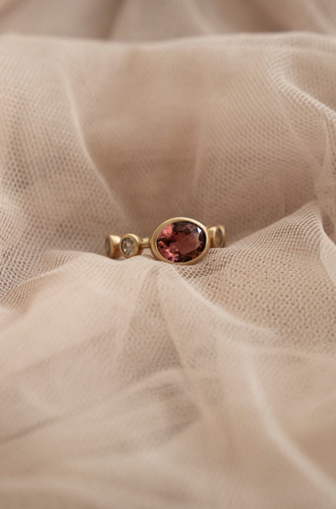 bohem Q collection Pink tourmaline ring /K10