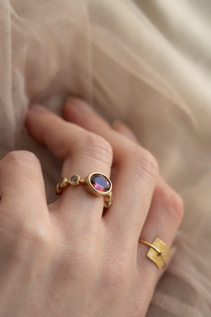 bohem Q collection Pink Tourmaline Ring /K10