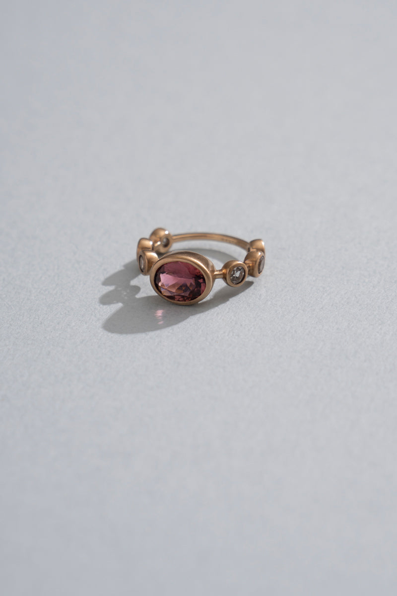 bohem Q collection Pink tourmaline ring /K10