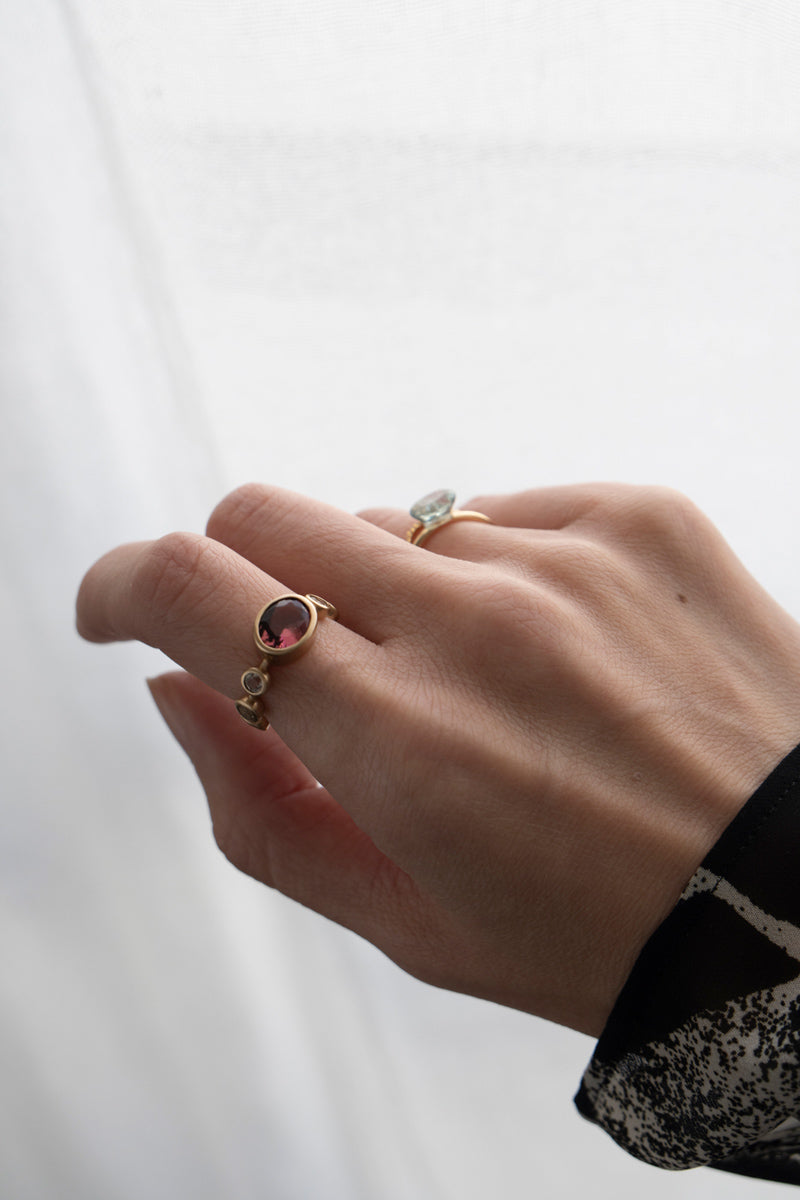 bohem Q collection Pink Tourmaline Ring /K10