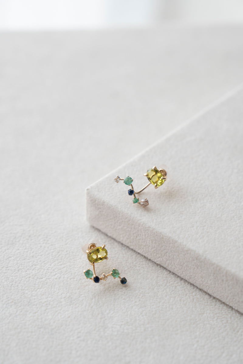 bohem Fairy Earrings Canary Tourmaline pierced earrings /K10