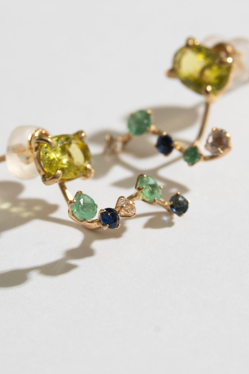bohem Fairy Earrings Canary Tourmaline pierced earrings /K10