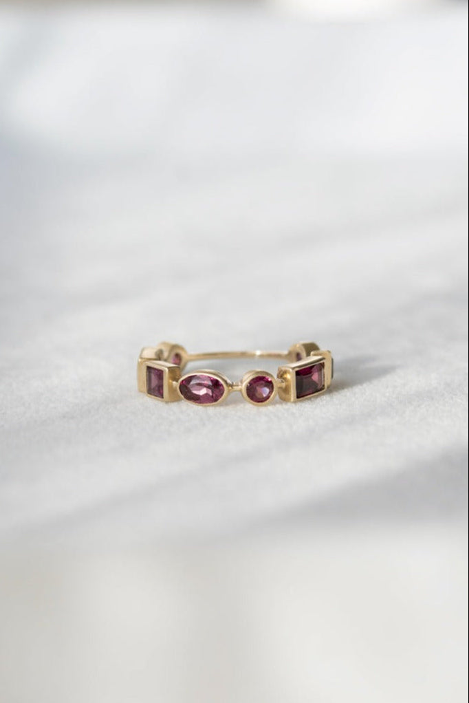 bohem Queen collection Rhodolite Garnet 3/4 Eternity Ring /K10