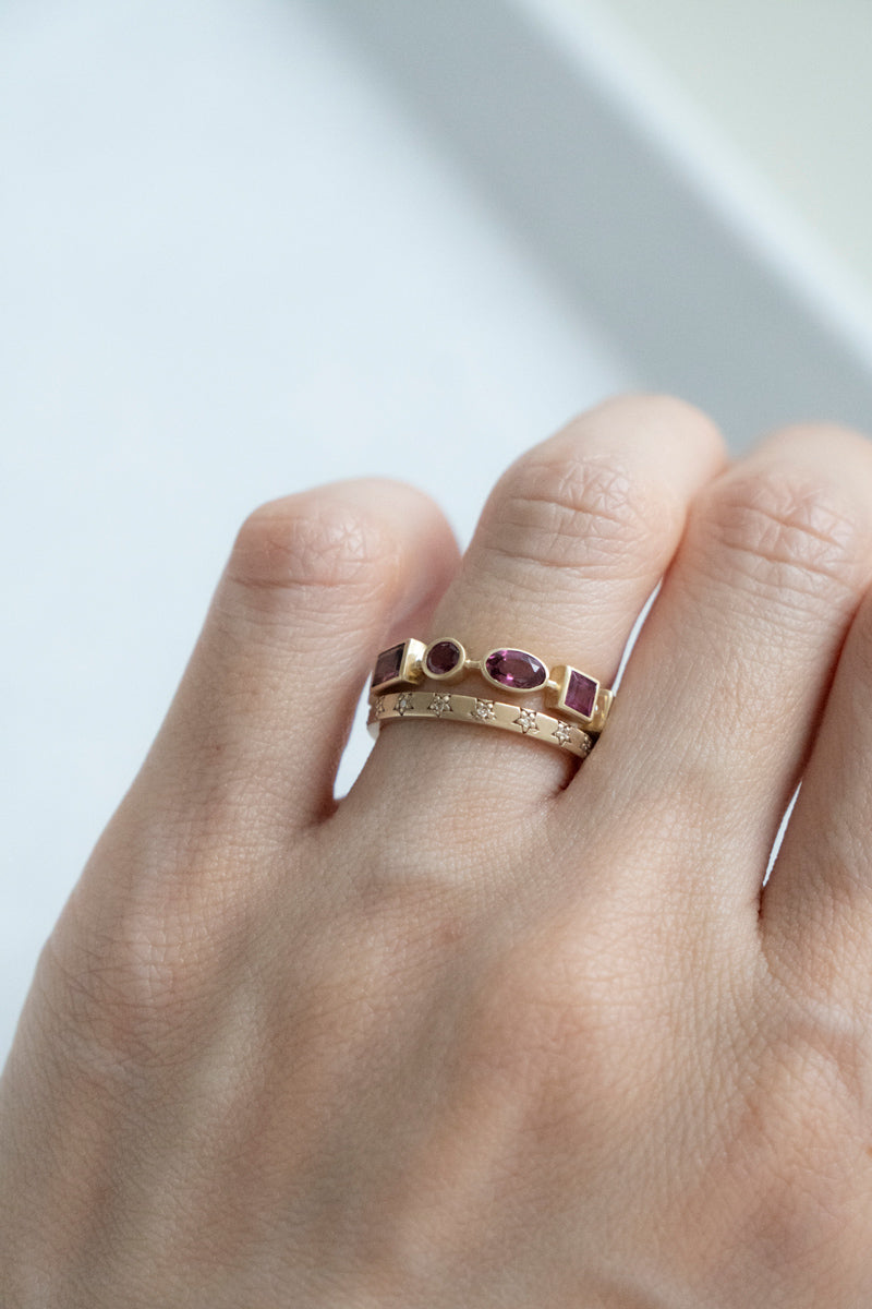 bohem Queen collection Rhodolite Garnet 3/4 Eternity Ring /K10