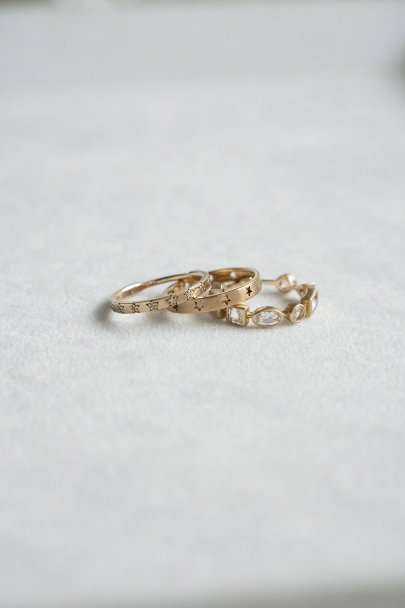 bohem Queen collection White topaz eternity ring /K10