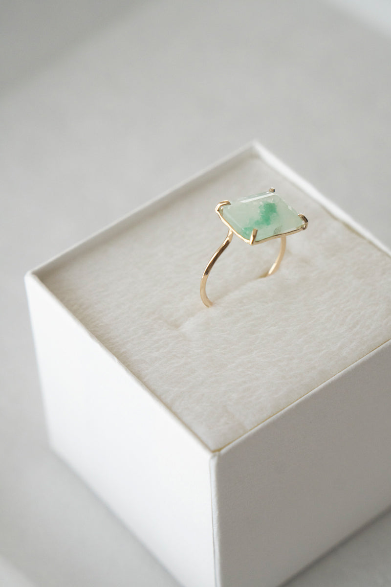 patchouli 別注 bohem Loose Stone Collection Emerald in quartz ring /K10