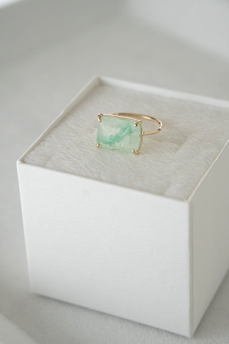 patchouli 別注 bohem Loose Stone Collection Emerald in quartz ring /K10