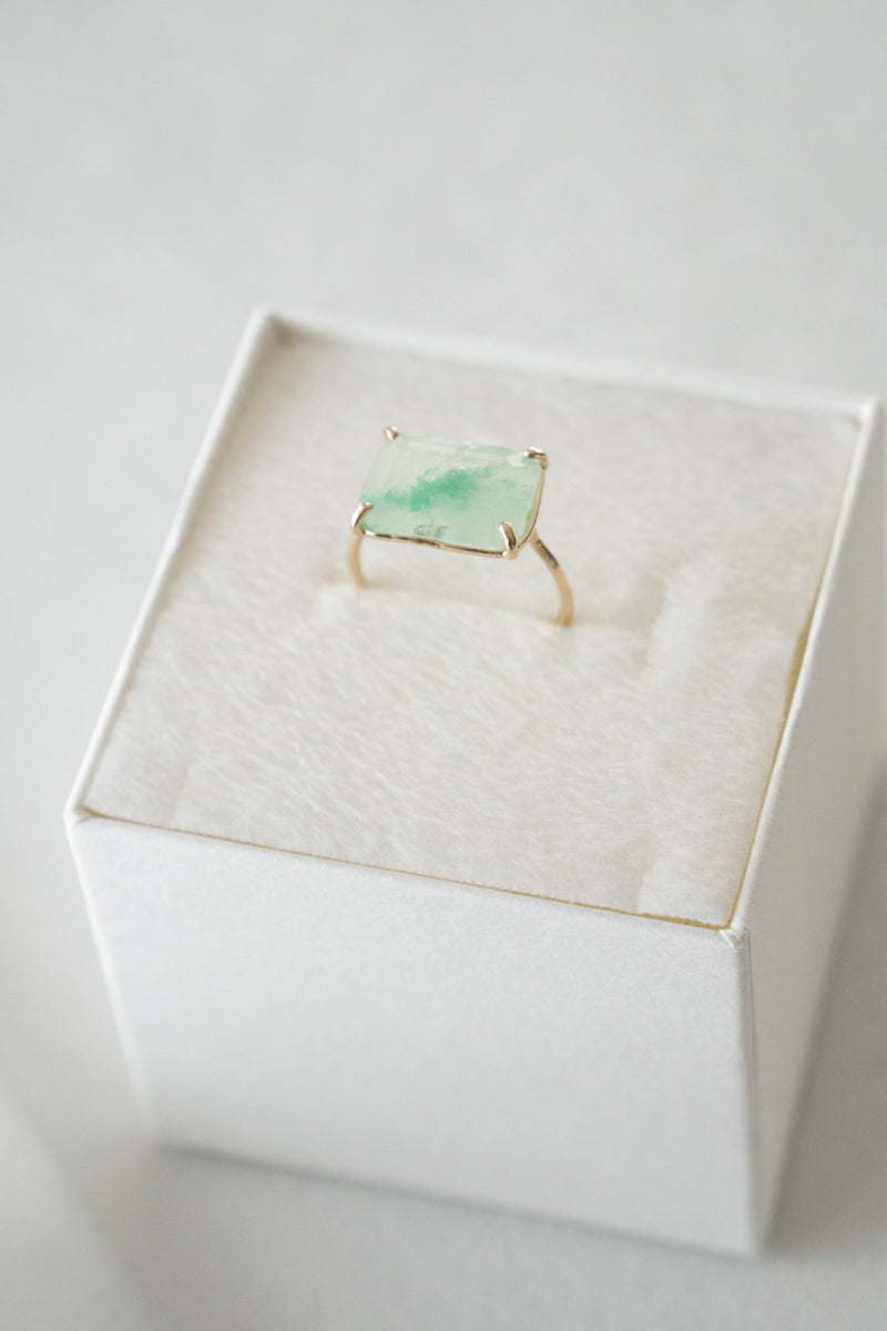 patchouli 別注 bohem Loose Stone Collection Emerald in quartz ring /K10