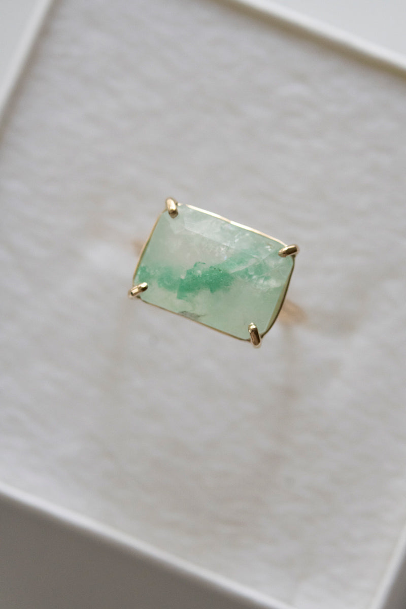 patchouli 別注 bohem Loose Stone Collection Emerald in quartz ring /K10
