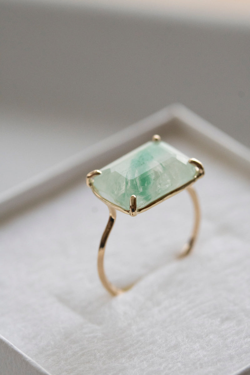 patchouli 別注 bohem Loose Stone Collection Emerald in quartz ring /K10
