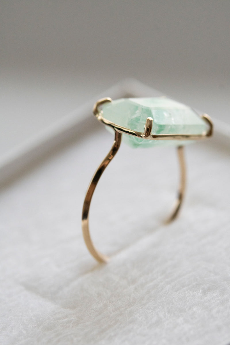 patchouli 別注 bohem Loose Stone Collection Emerald in quartz ring /K10
