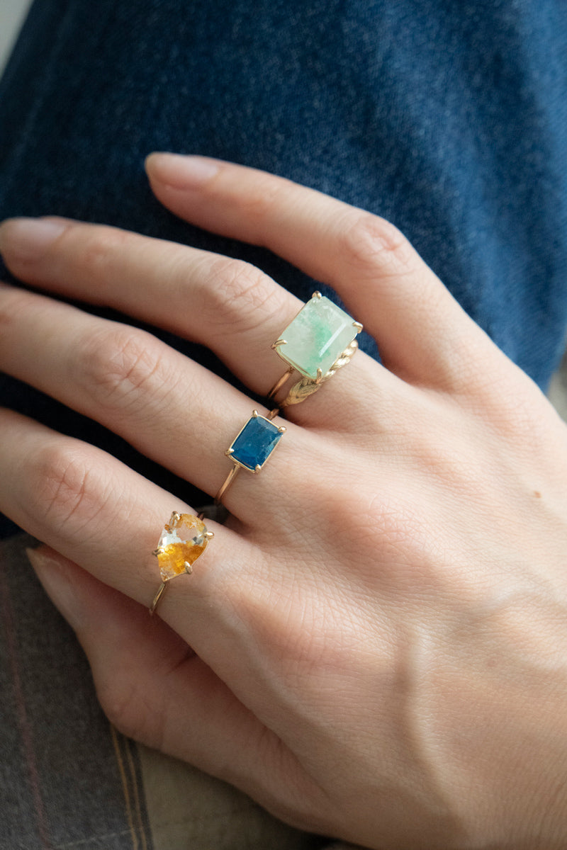 patchouli 別注 bohem Loose Stone Collection Emerald in quartz ring /K10