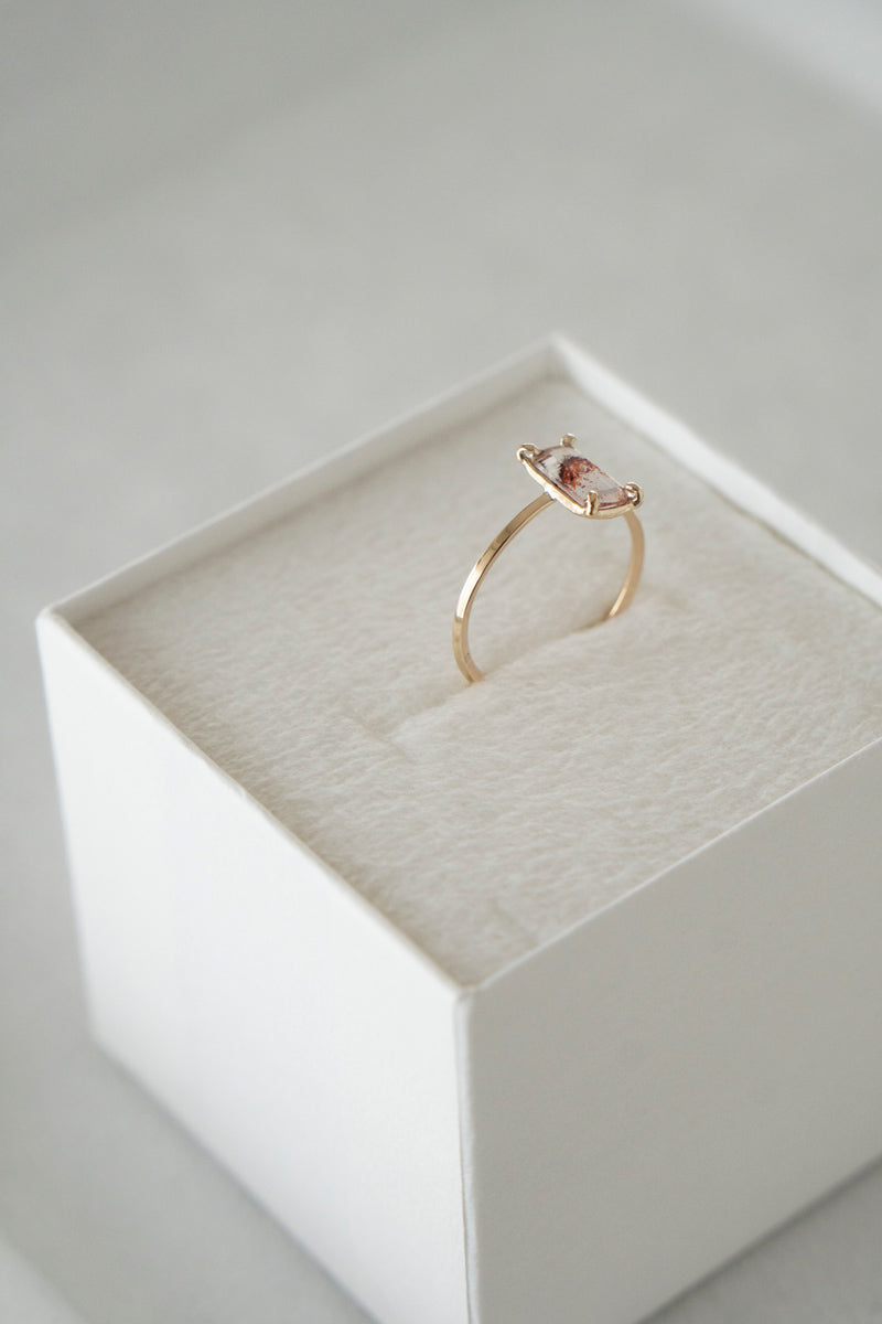 patchouli special order bohem Loose Stone Collection Hematite in quartz ring /K10