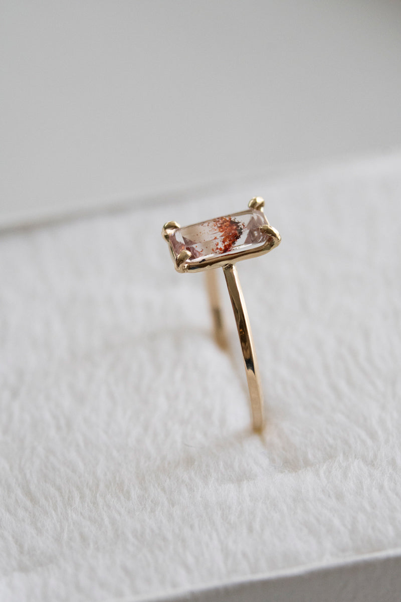 patchouli special order bohem Loose Stone Collection Hematite in quartz ring /K10