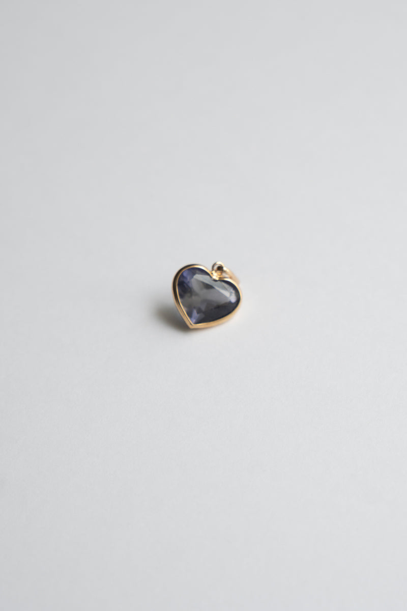 bohem Iolite Heart Pendant Charm Top /K10