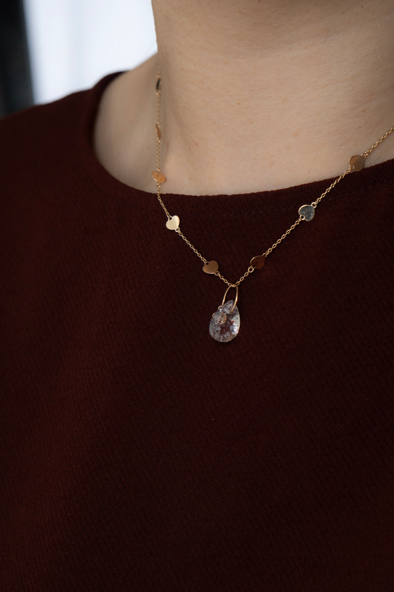 bohem Necklace Charm Top Lepidocrocite in Quartz /K10