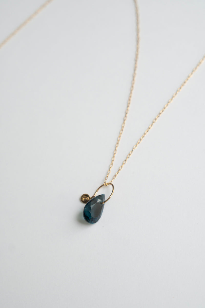bohem Necklace Charm Top London Blue Topaz /K10