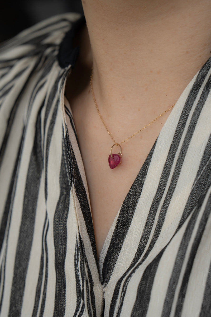 bohem Necklace Charm Top Ruby /K10