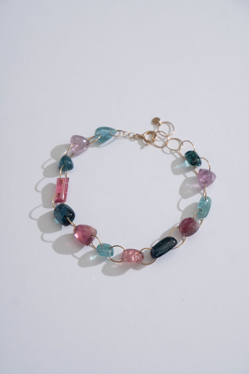 bohem Multi Color Tourmaline Bracelet /K10