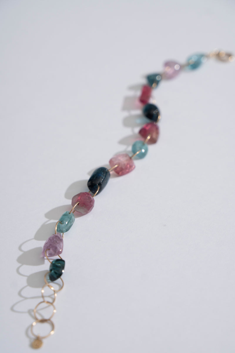 bohem Multi Color Tourmaline Bracelet /K10
