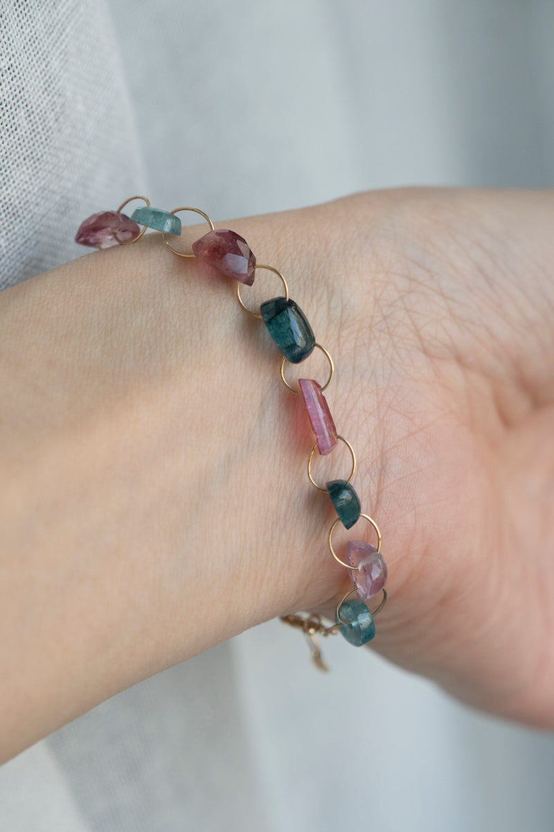bohem Multi Color Tourmaline Bracelet /K10